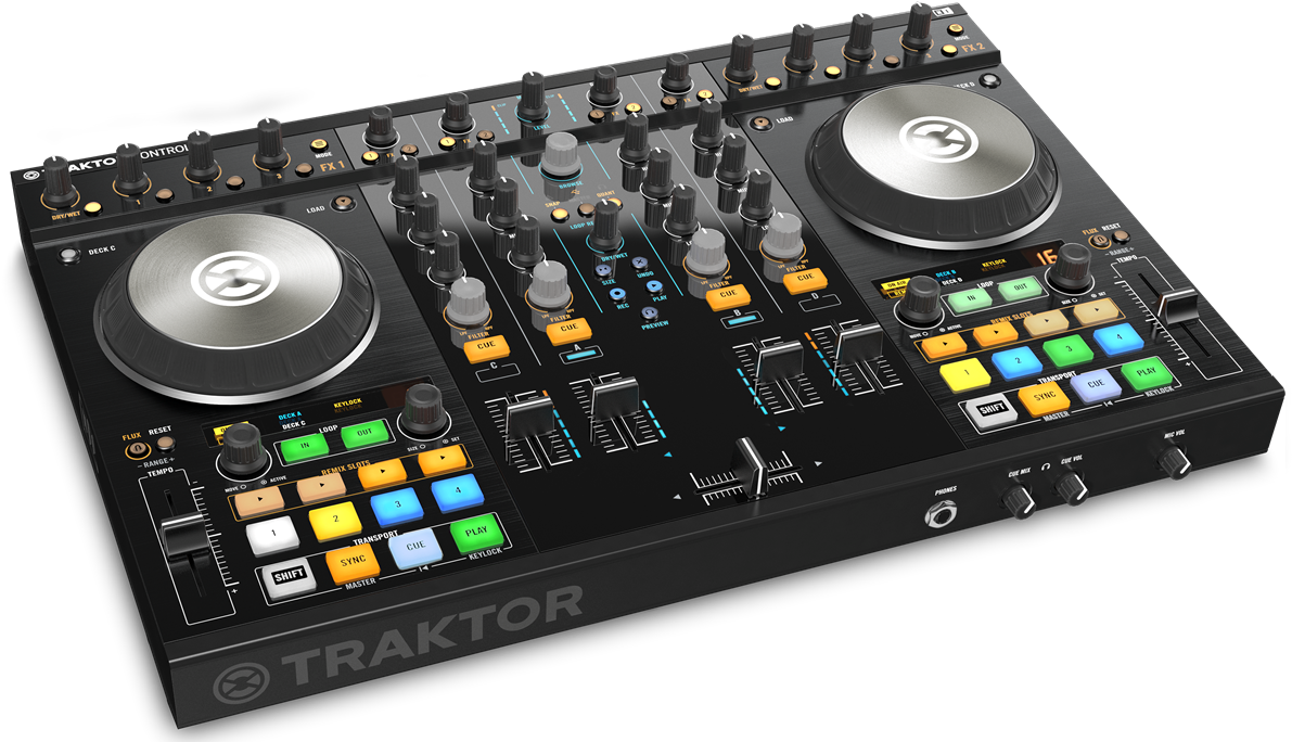 Tks4 Mk2 Titelperspektive Shadow - Native Instruments Traktor Kontrol S4 Mk Ii 4 Dj Controller (1200x702), Png Download