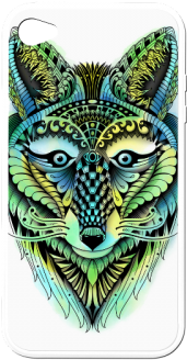 Water Color Ornate Foxy Wolf Head Ornate Drawing Rubber - Ornate Foxy Wolf Iphone 8 Slim Case (500x500), Png Download