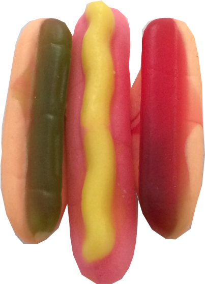 Mixed Fruit Flavours - Gummy Hot Dog Png (555x557), Png Download