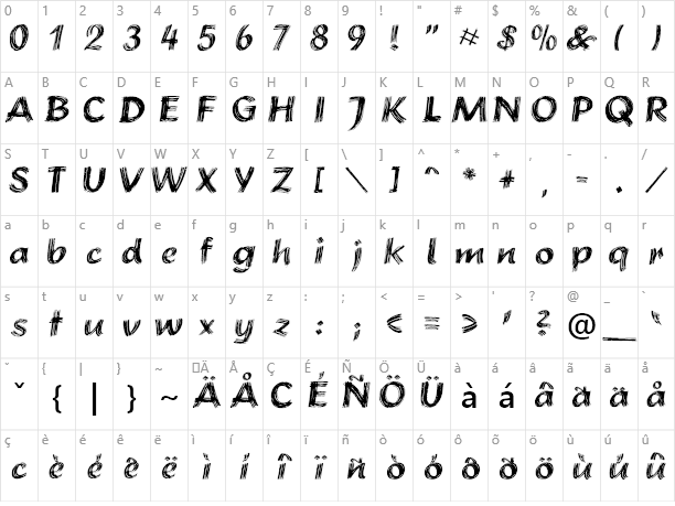 Brush Stroke Character Map - Huaguxi (612x459), Png Download