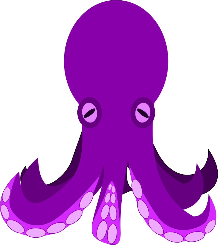 Free Png Clipart - Purple Octopus Clipart (713x800), Png Download
