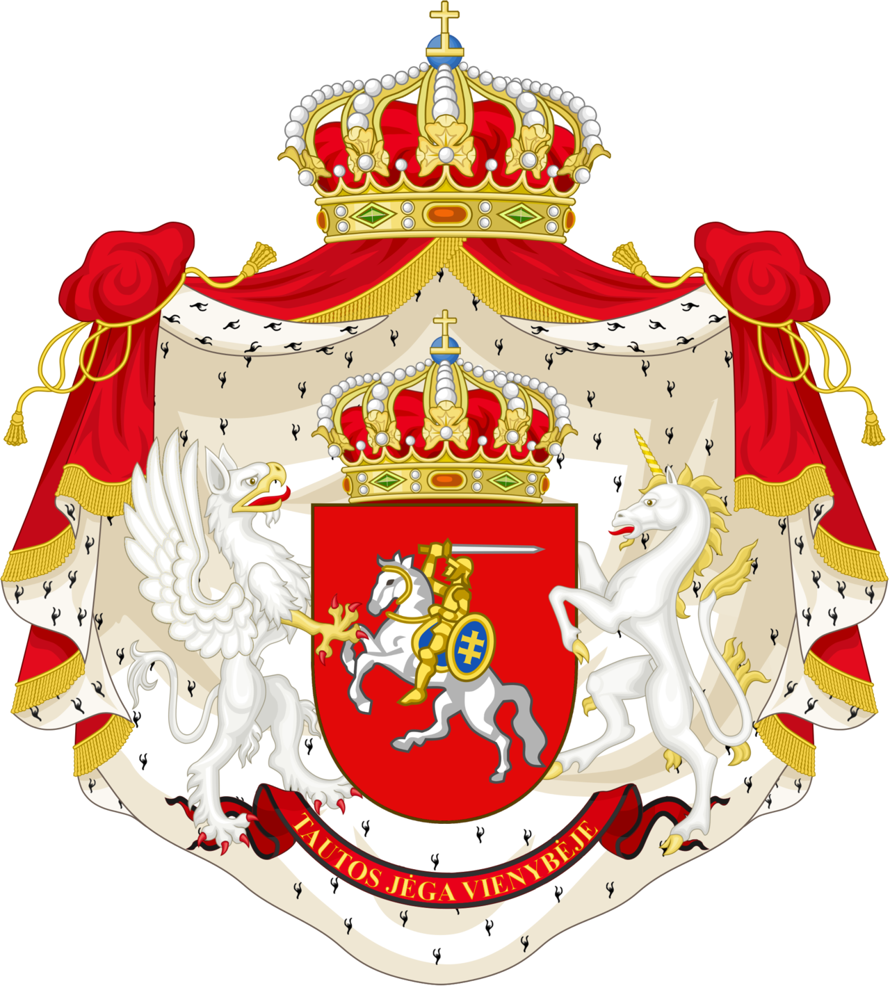 Coat Of Arms Of The Kingdom Of Lithuania By Tiltschmaster-d6x6o49 - Kingdom Coat Of Arms (1280x1421), Png Download
