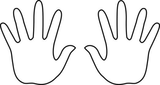 Hand - Kid Hand Clip Art Black And White (523x278), Png Download