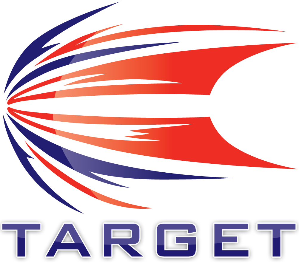 Target Logo Vertical Blue - Target Vision Dart Flights - 100 Micron - Std - Flame (1001x1017), Png Download