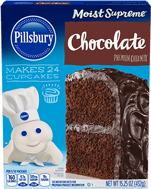 Moist Supreme® Chocolate Premium Cake Mix - Pillsbury Moist Supreme Chocolate Premium Cake Mix (400x400), Png Download