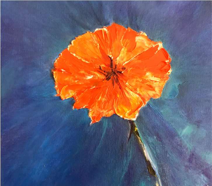Beautiful Original Prickly Poppy Orange Flower Painting - Painting (960x636), Png Download
