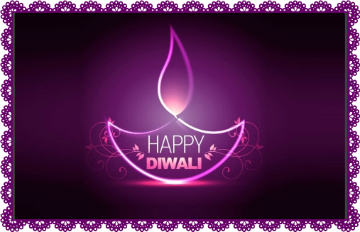 Happy Diwali Purple Diya Graphic - Happy Diwali Images Purple (507x327), Png Download