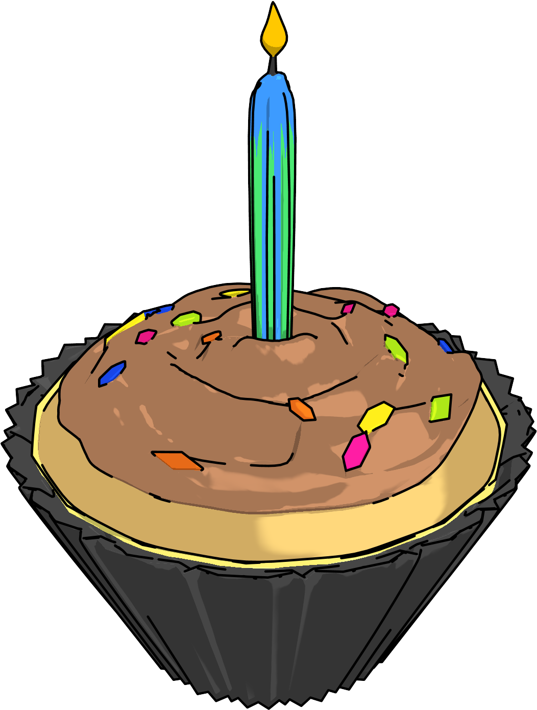 Birthday Party Cupcake Png Clipart - Clip Art (1086x1437), Png Download