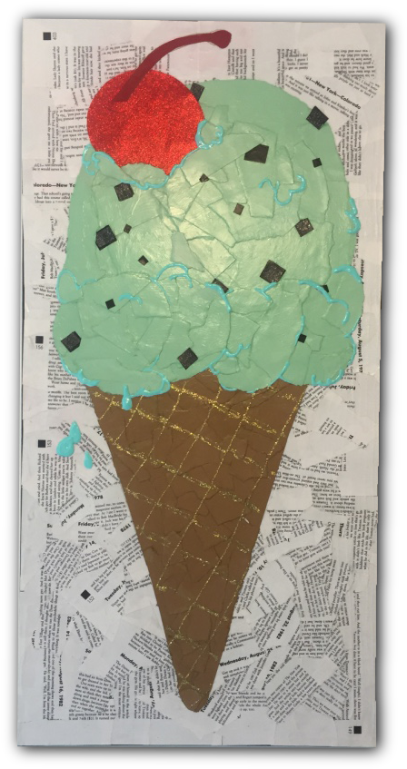 Paper Mache Ice Cream Cone - Ice Cream Cone (768x1024), Png Download
