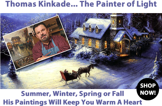 New Arrivals Thomas Kinkade The Artist - Christmas Snow Facebook Cover (540x375), Png Download