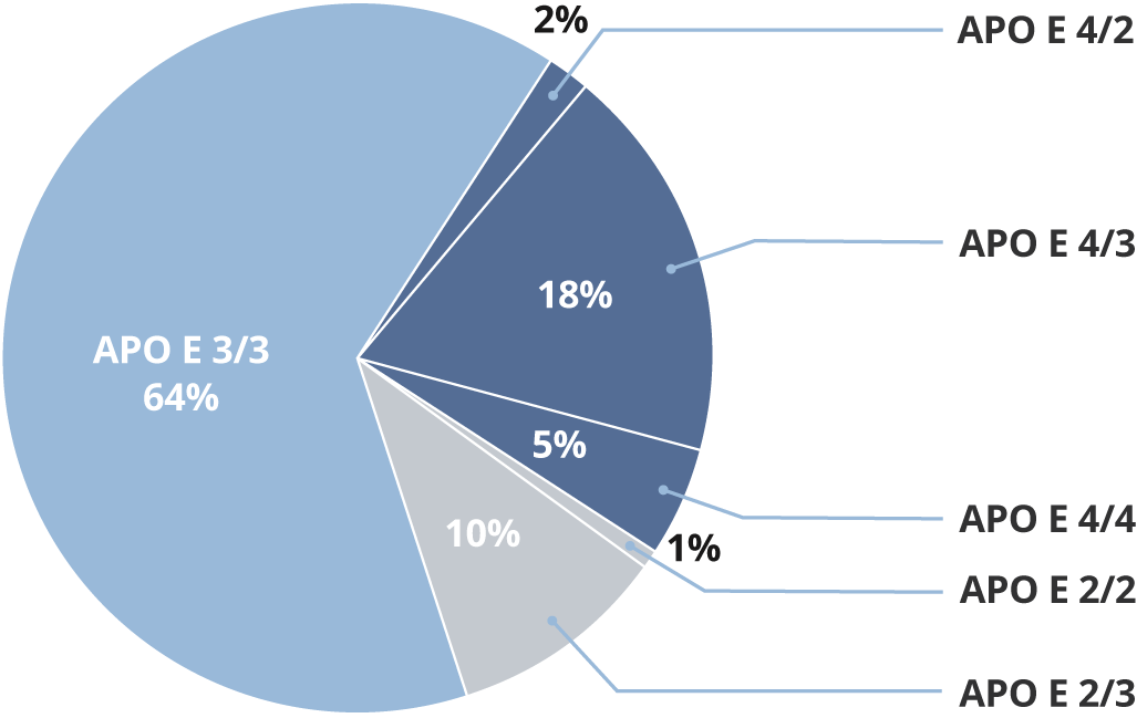 Pie Chart Showing Percentages Of Apo E Gene Types - Apo E 2 (1027x649), Png Download