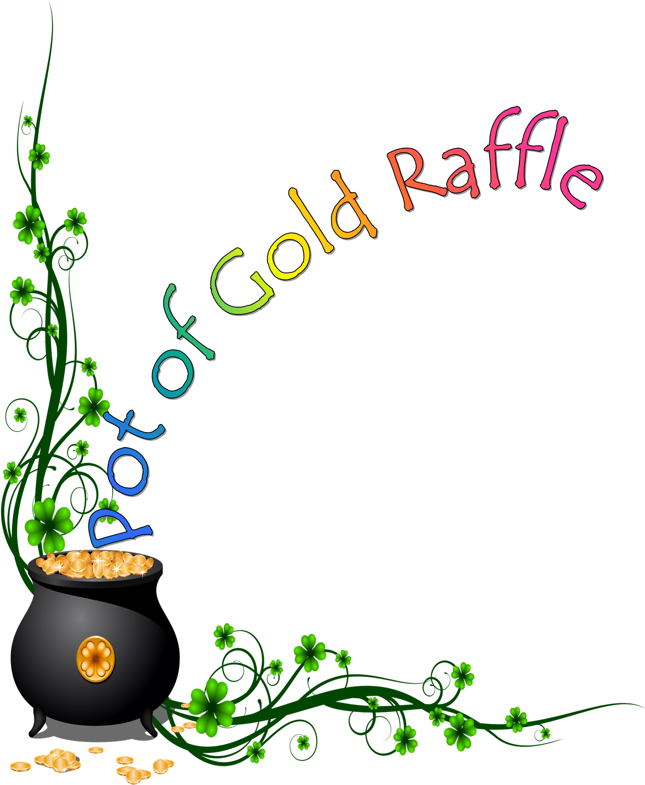 Title - 50 50 Pot Of Gold (1316x1598), Png Download