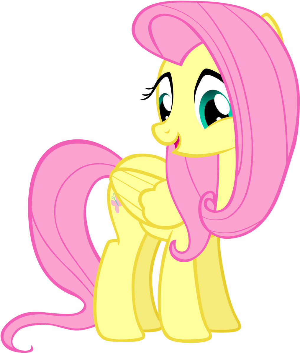 Fluttershy Transparent Background Png - Little Pony En Png (1024x1210), Png Download