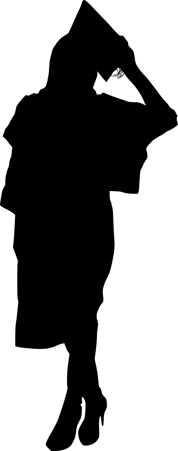 Free Download - Black Female Silhouette (592x1500), Png Download