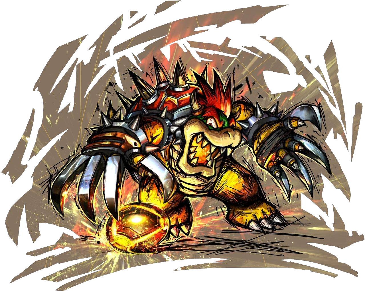 Msc Bowser - Mario Striker Charged Football (1280x1023), Png Download