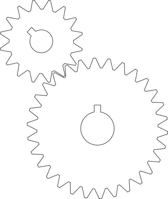Gustavorezende Gears Black White Line Art 555px - Circle Gear Png (555x657), Png Download