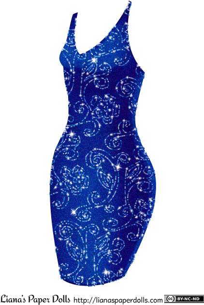 A Sleeveless Form-fitting Blue Dress With A Hemline - Dress (429x633), Png Download