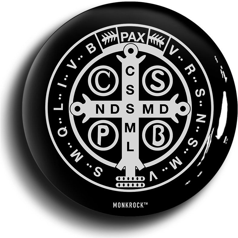St Benedict Medal Holy Cross Button - Saint Benedict Cross Background (800x800), Png Download