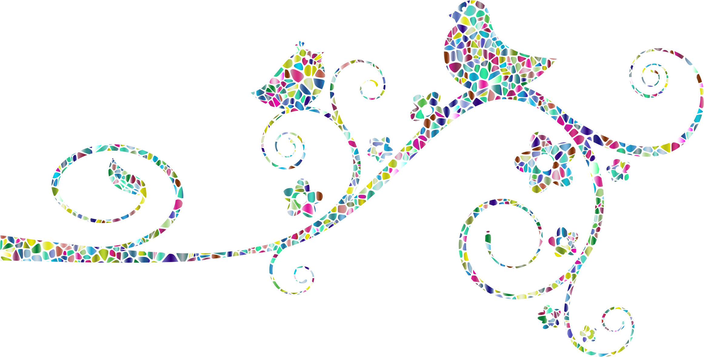 This Free Icons Png Design Of Polyprismatic Tiles Birds (2323x1178), Png Download