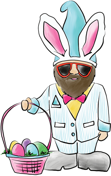 Gnick With Bunny Ears Holding Easter Basket - Easter Basket (444x622), Png Download