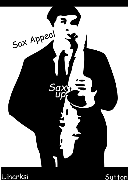 Saxophone Player (426x597), Png Download