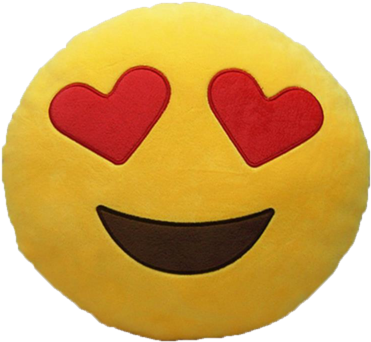 Cojin Emoji - Heart Eyes Emoji Pillow Yellow (480x480), Png Download