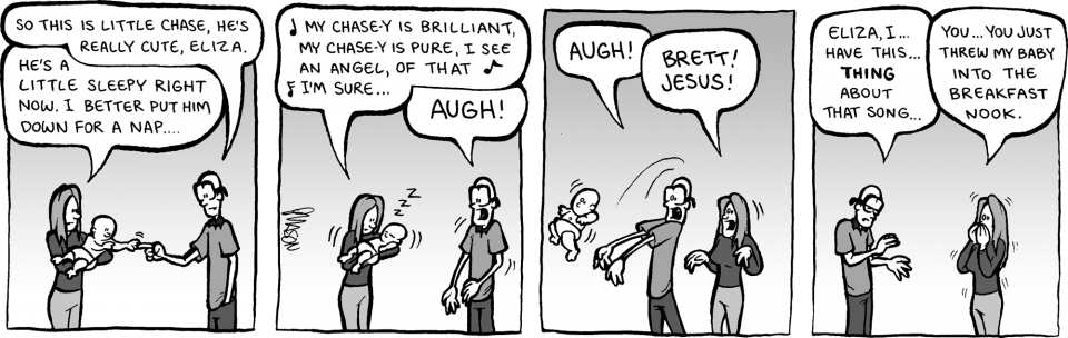 "no James Blunt For The Baby" - Cute Comic Strip (960x304), Png Download