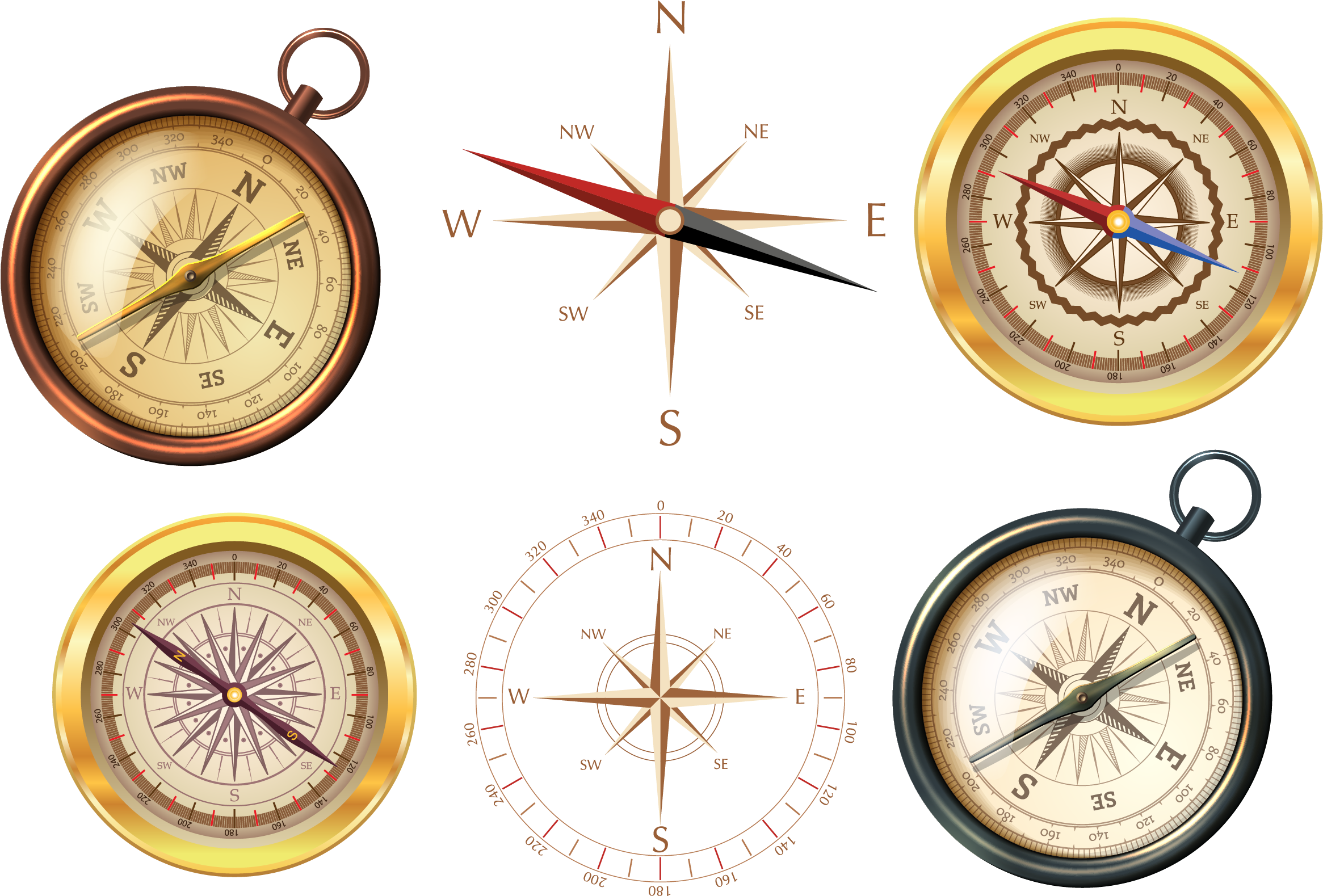 Middle Ages Compass Navigation (2404x1618), Png Download
