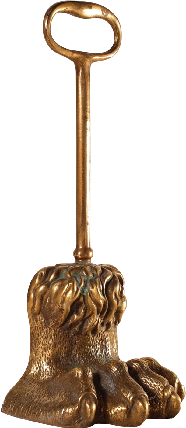 Victorian Brass Lion Paw Door Stop - Handbell (1024x1627), Png Download