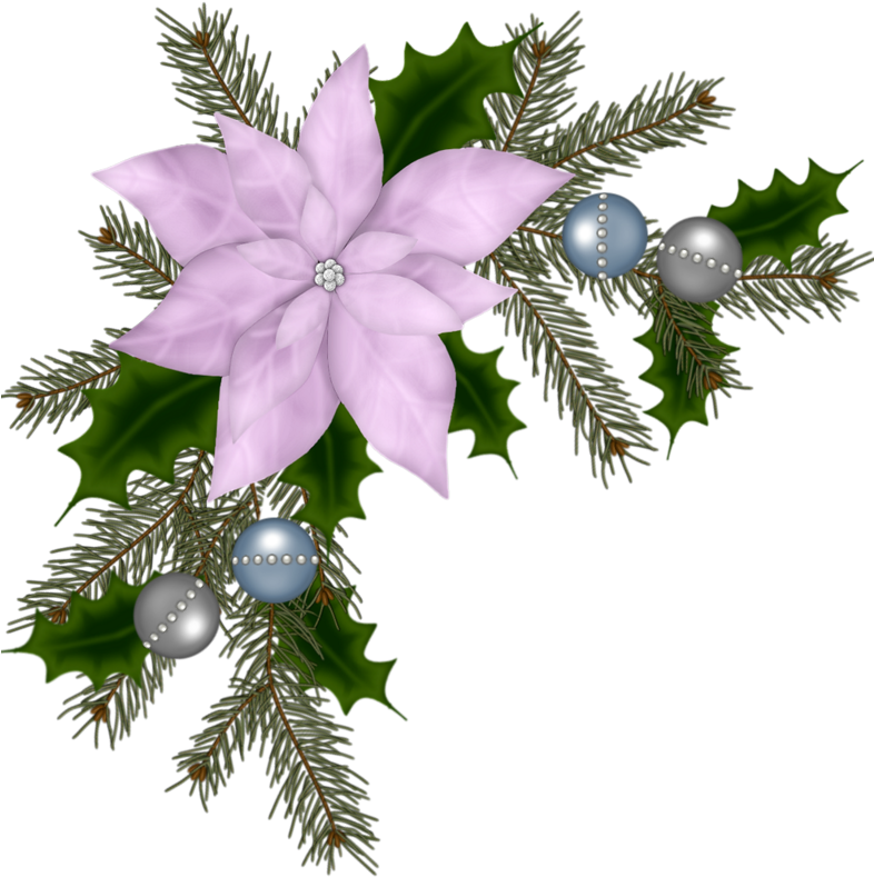 Tornado2112 «la Corner Christmas Flower 2 » На Яндекс - Christmas Corner Borders Png (785x800), Png Download