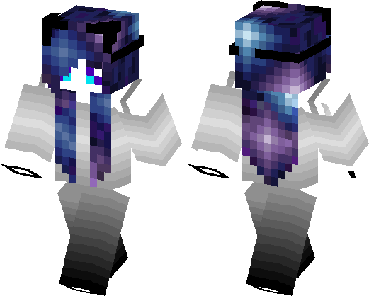 Galaxi Ghost Girl - Creepy Skins For Minecraft Pe Girl (528x418), Png Download
