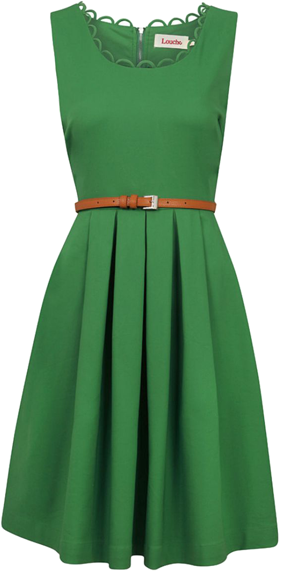Love The Kelly Green And Neckline With Detail - Casual Kelly Green Dress (629x1199), Png Download