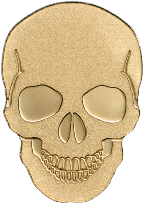 Palau 2016 1$ Golden Skull Bu Gold Coin - Skull Gold Png (400x400), Png Download