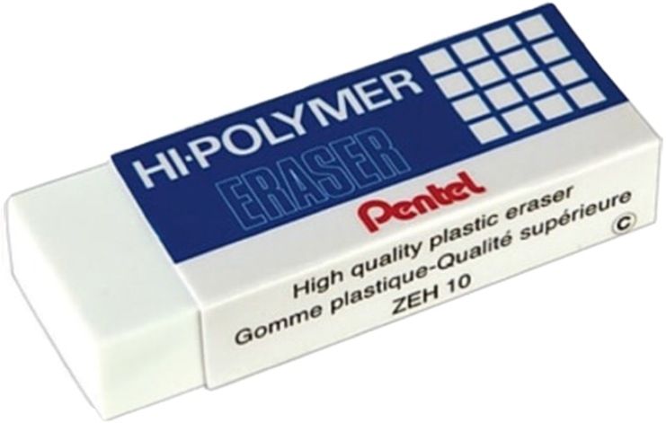 Pentel Hi-polymer Latex Free Eraser, Each, White (741x471), Png Download