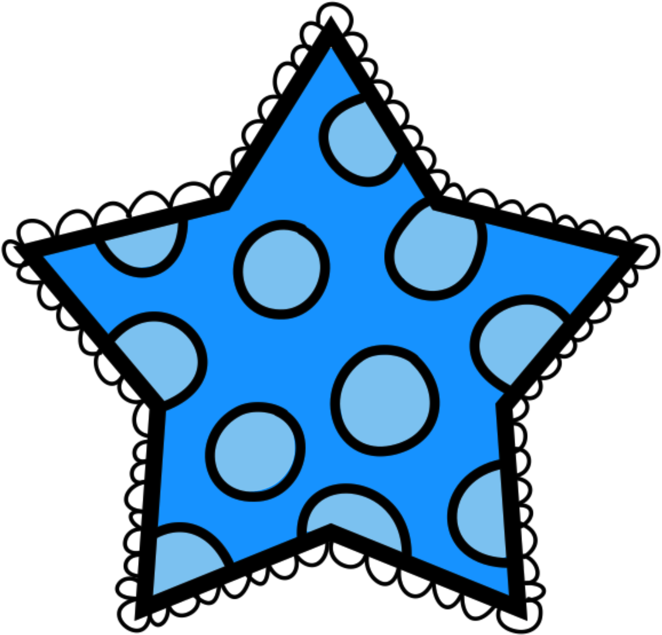 Star Student Cliparts - Polka Dot Star Clip Art (1419x1381), Png Download