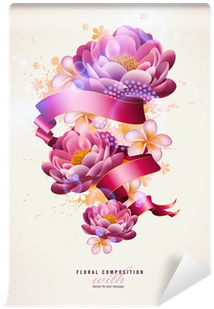 Colorful Floral Composition With Watercolor Splats - Vector Graphics (400x400), Png Download