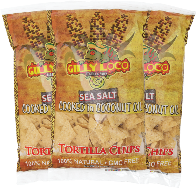 Chips Cooked In Coconut Oil 3-pack - Cooking (840x840), Png Download