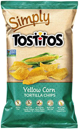 Simply Tostitos Yellow Corn Tortilla Chips - Chips With No Msg (297x479), Png Download