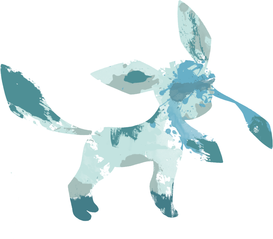 Stencil And Spray Paint Style Glaceon - Glaceon Transparent Fanart (946x837), Png Download