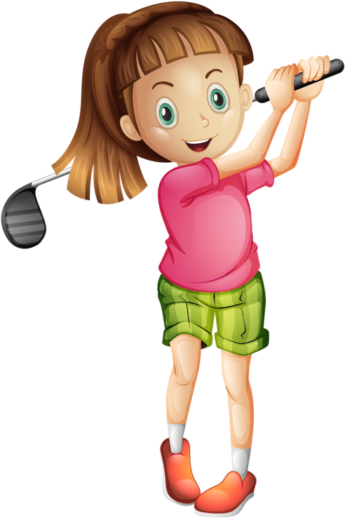 Фотки Sports Day, Kids Sports, School Clipart, Sports - Girl Playing Golf Clipart (626x800), Png Download