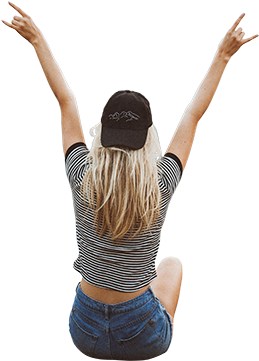 Girl Sitting Back Png (378x480), Png Download