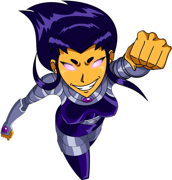 Blackfire - Starfire Teen Titan Black (600x627), Png Download