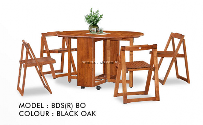 Butterfly Wooden Foldable Dining Table And 4 Folding - Dining Room (700x700), Png Download