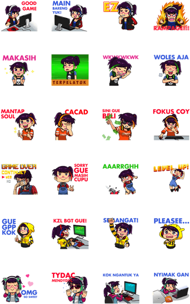 Cute Gamer Girl - Line (420x673), Png Download