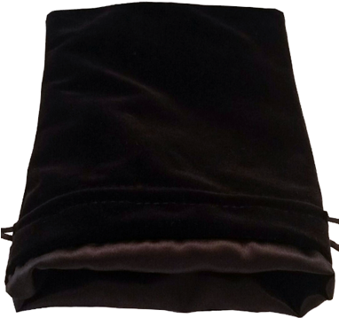 Md Dice Bag Black Velvet W/black Satin Lining - Leather (381x371), Png Download