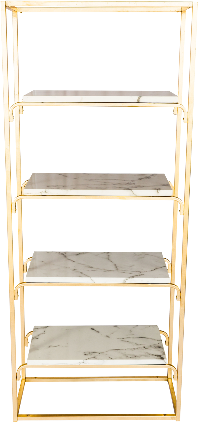Gold And Marble Bookshelves (1000x1500), Png Download