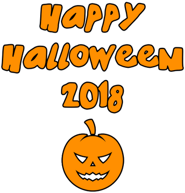 Happy Halloween 2018 Round Scary Pumpkin - Halloween (400x400), Png Download