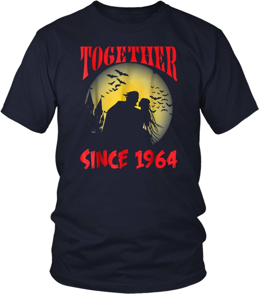 Scary Moon Bat Monster Couple Tshirt Together Since - Polo Shirt With Fish (1024x1024), Png Download