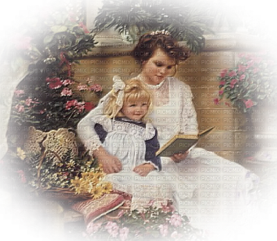 Kaz Creations Mother Child Girl Family - Garden Memories By Sandra Kuck Medallion Collection; (400x349), Png Download