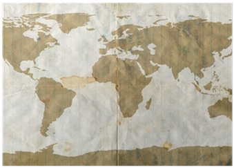 World Map On Dirty Used Loose Leaf Paper - World Map (400x400), Png Download